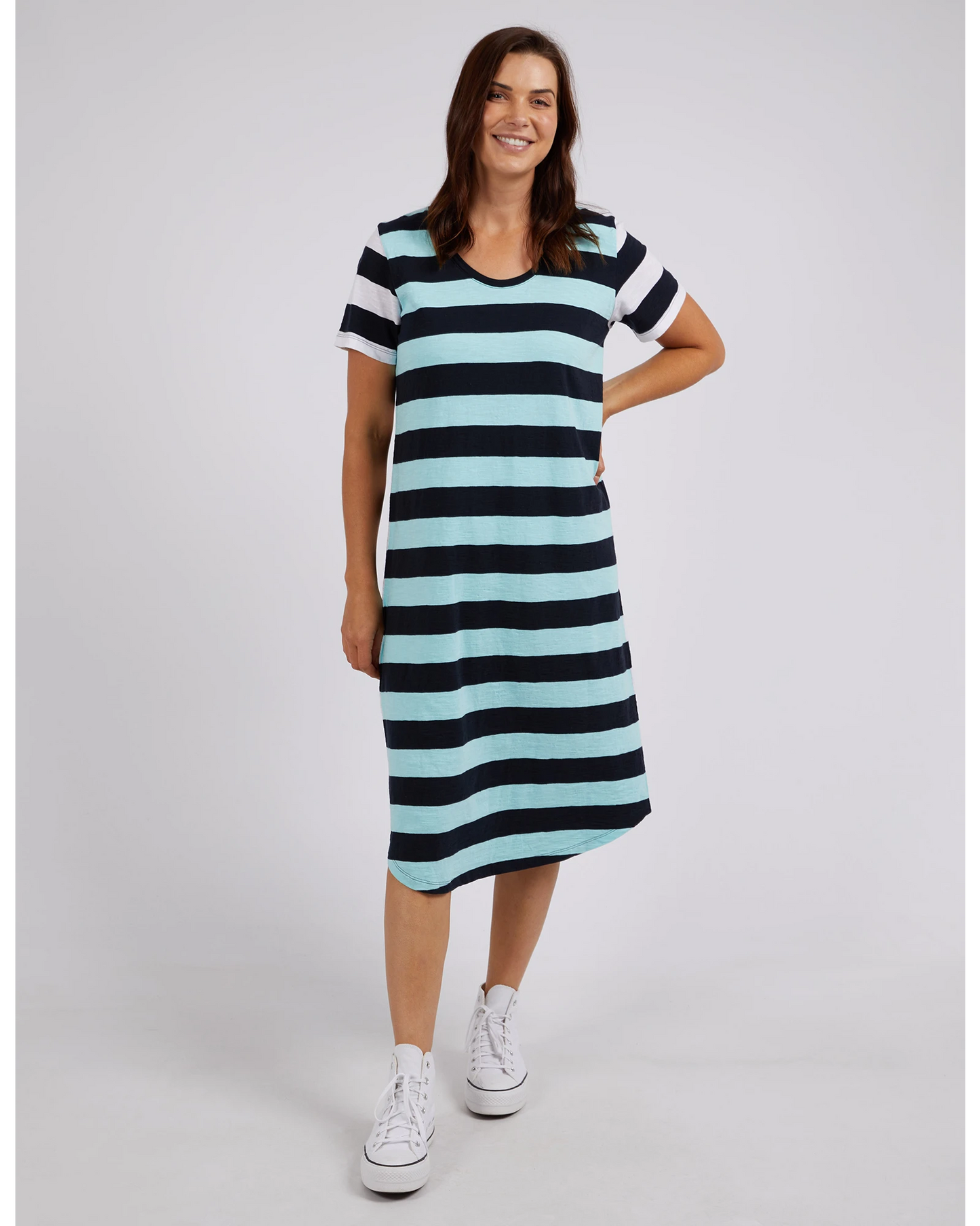 Mercury Stripe Dress - Tonic Blue