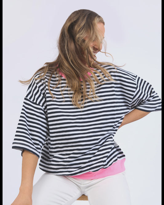 Maizie Sweat Navy Stripe