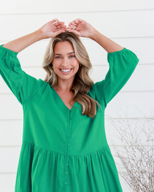 Green Linen Dress