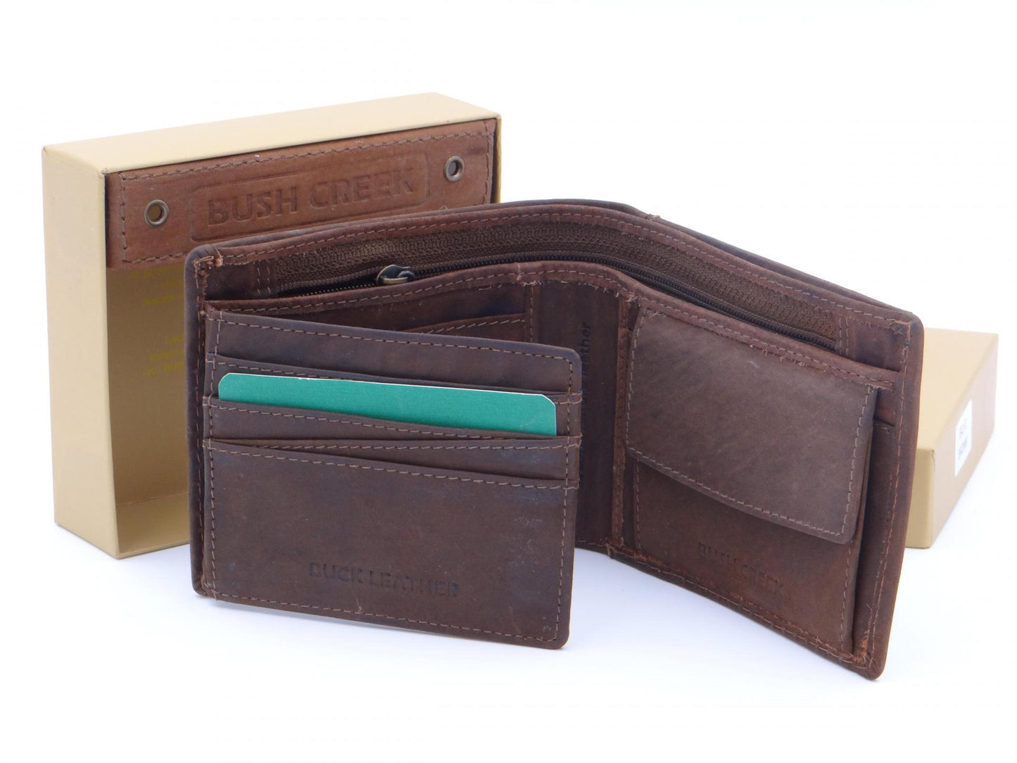 Buck Leather Tab Wallet