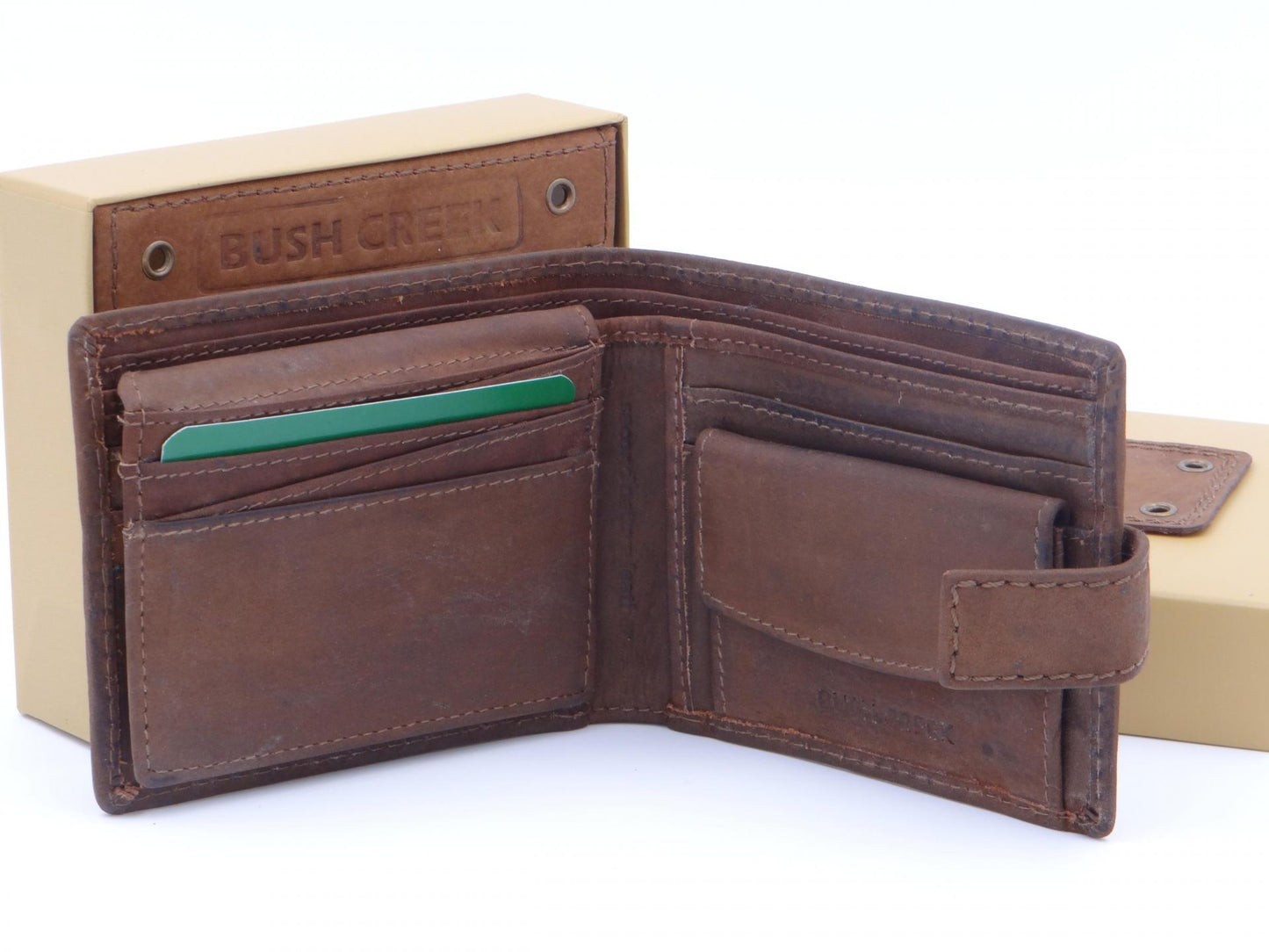 Buck Leather Tab Wallet