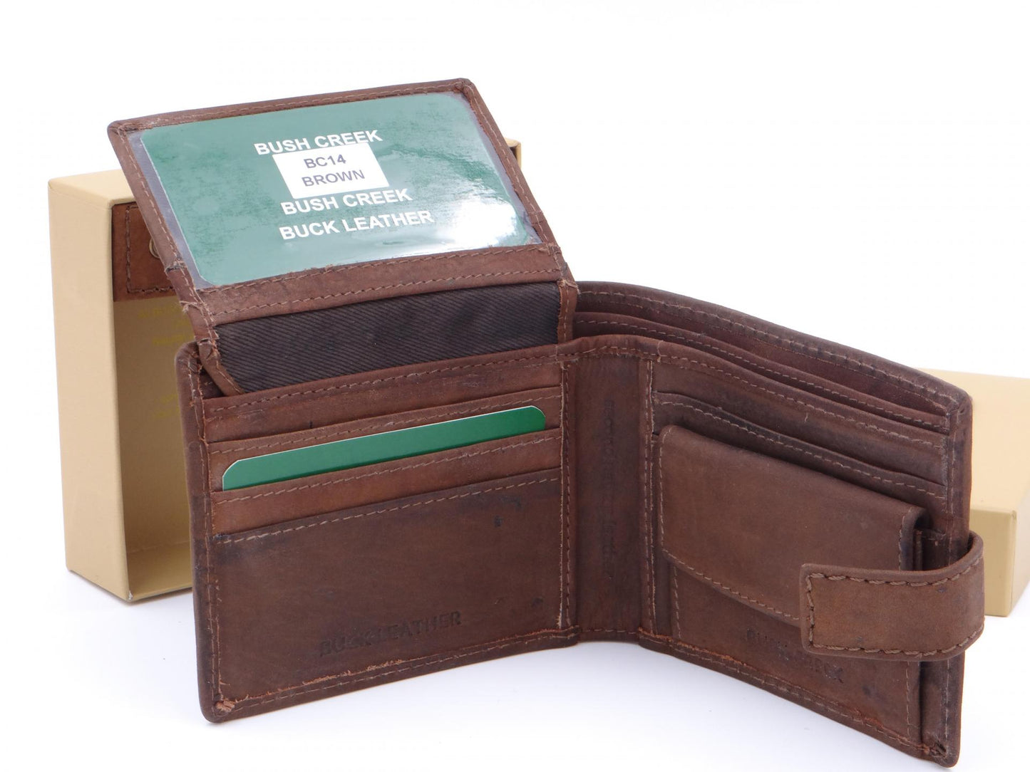 Buck Leather Tab Wallet